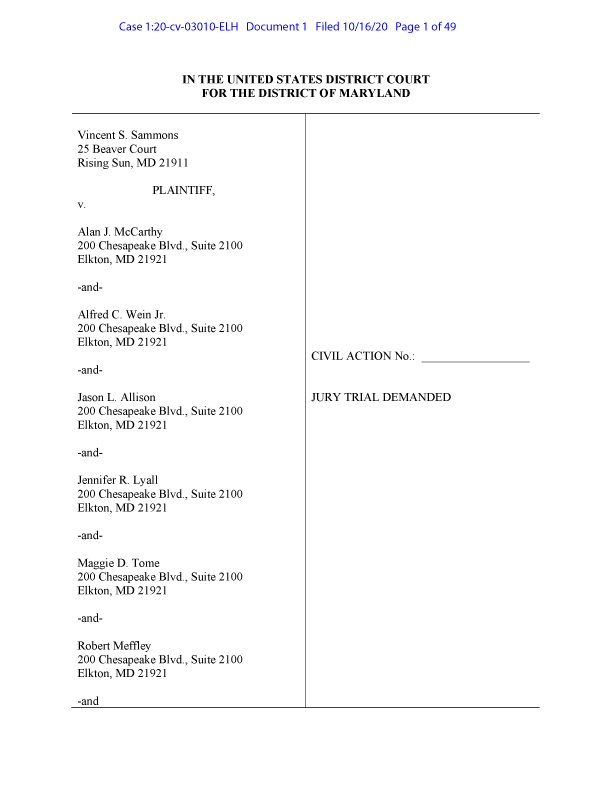 SAMMONS vs CECIL COUNTY GOVERNMENT