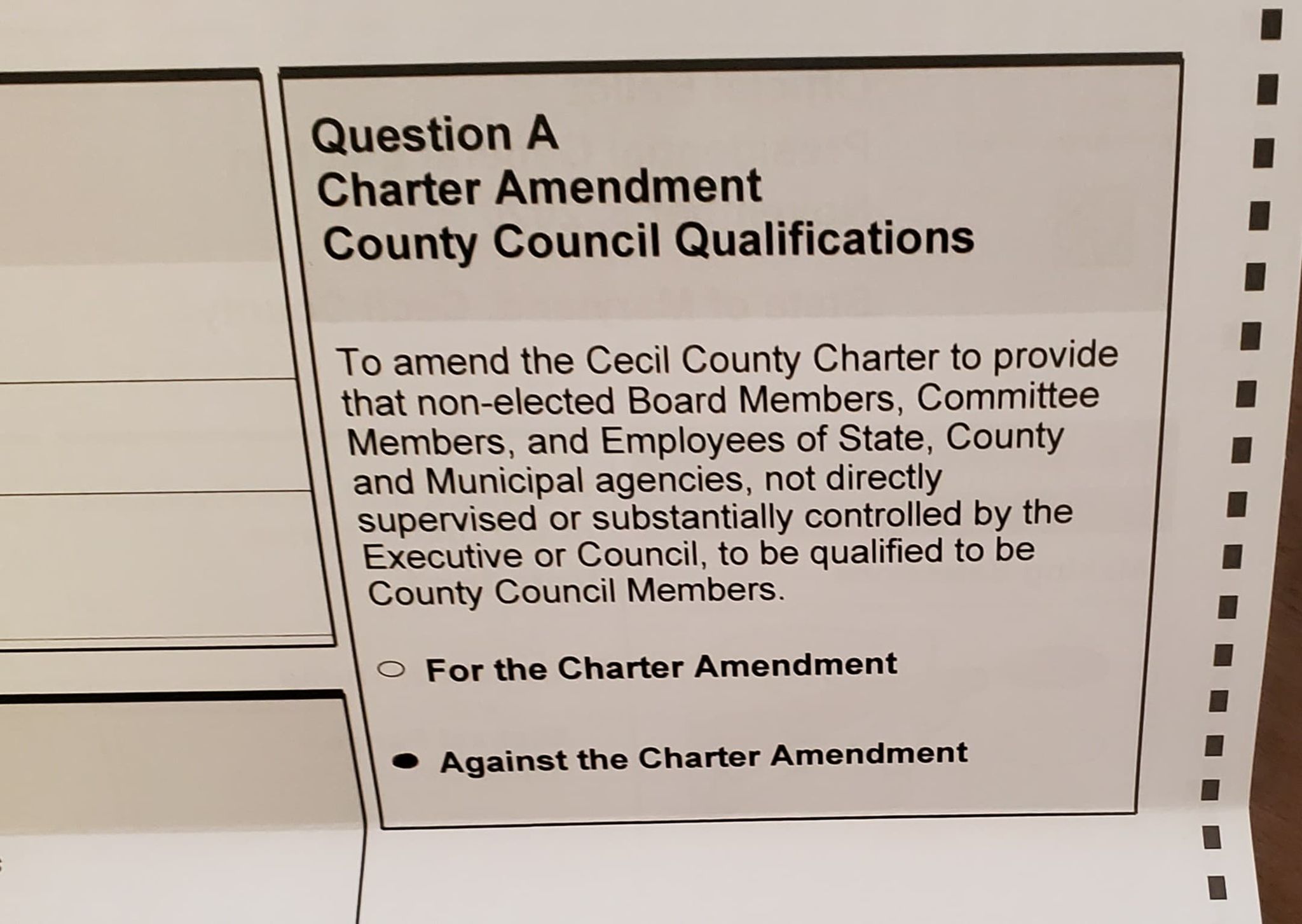 Opinion: Vote "No" On Question A: Charter Amendment County Council ...